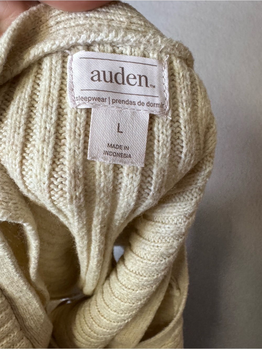 Auden Ribbed V‑Neck Knit Cami Tank - Beige Womens Large - Picture 3 of 5